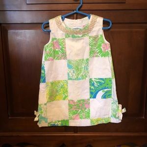 Lilly Pulitzer patchwork shift dress white lioness sz 4